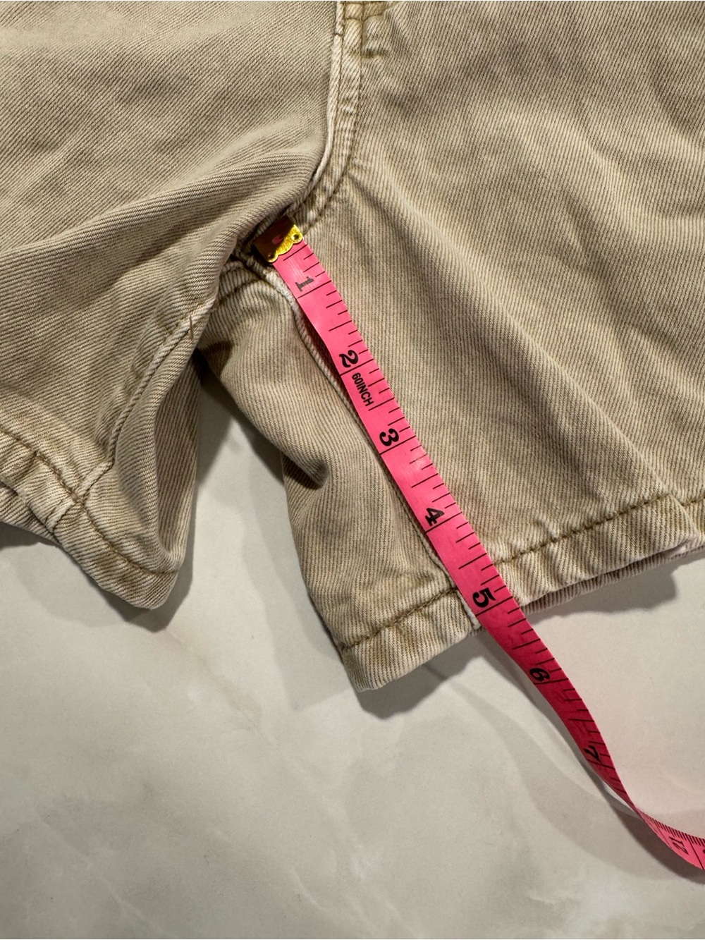 Bridge by Gly Beige High-Waist Denim  mom Shorts - Picture 8 of 9